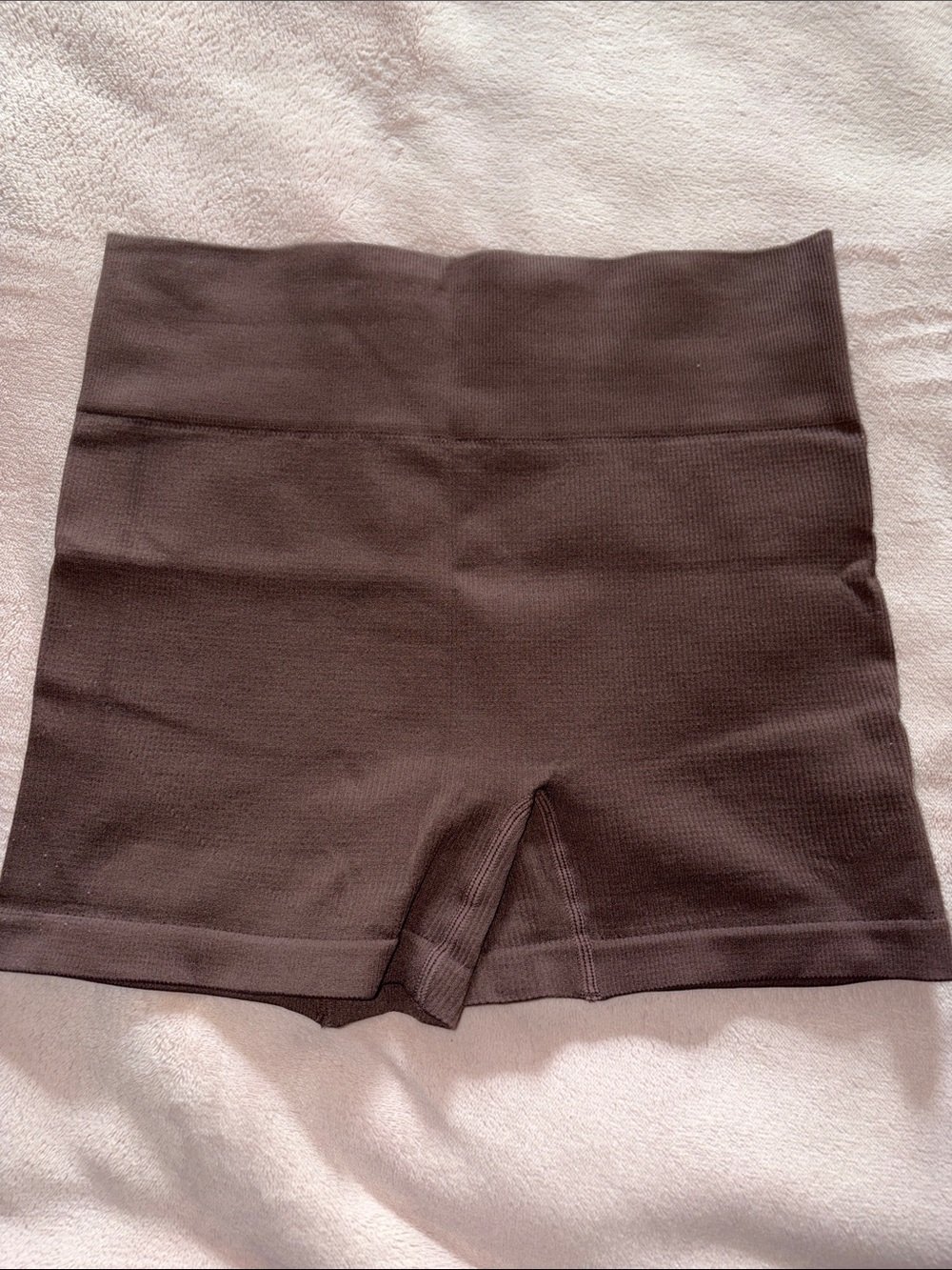 Garage High-Waist Ribbed Athletic Shorts - Brown